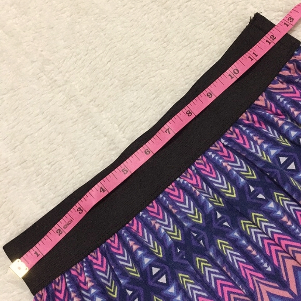 Multicolor Patterned High Low Boho Skirt - Picture 6 of 8